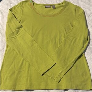 Chico's Lime Green Embellished Top